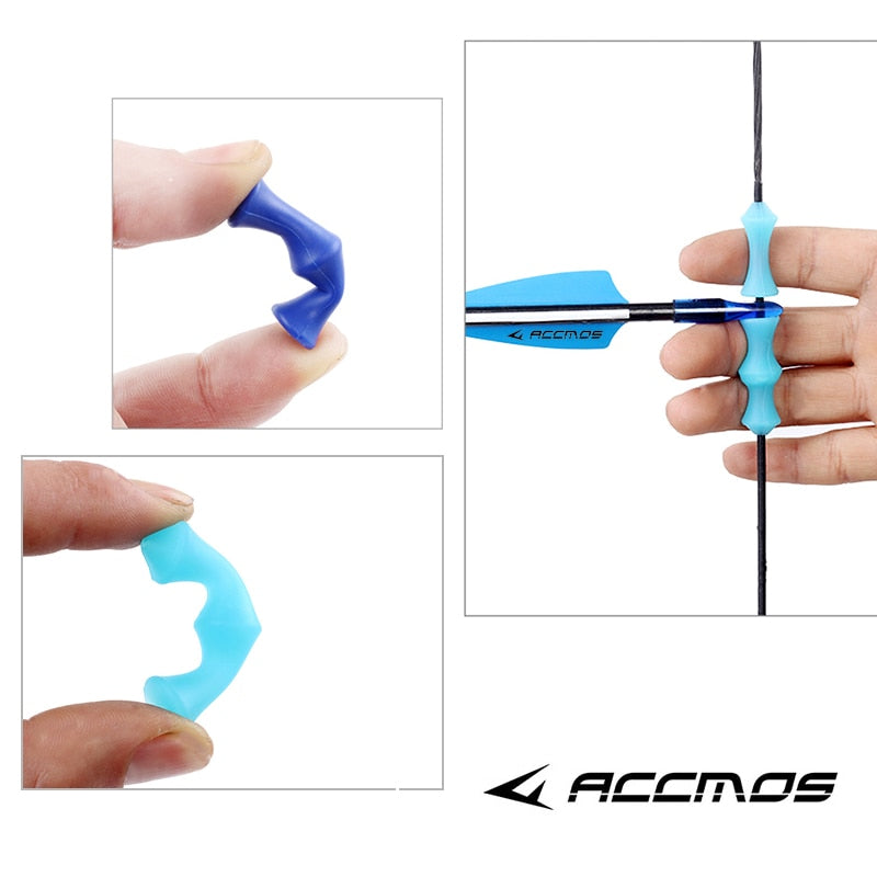 2 pc Archery Finger Guard Bowstring Finger Saver Tab For Recurve Bow Silicon Finger