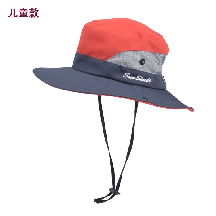 New Parent-child Fishing Hat Outdoor UV Protection UPF 50+ Sun Hat Bucket Hat Women