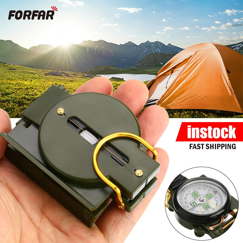 Portable Compass Military Outdoor Camping Folding Len Compass Army Green Hiking