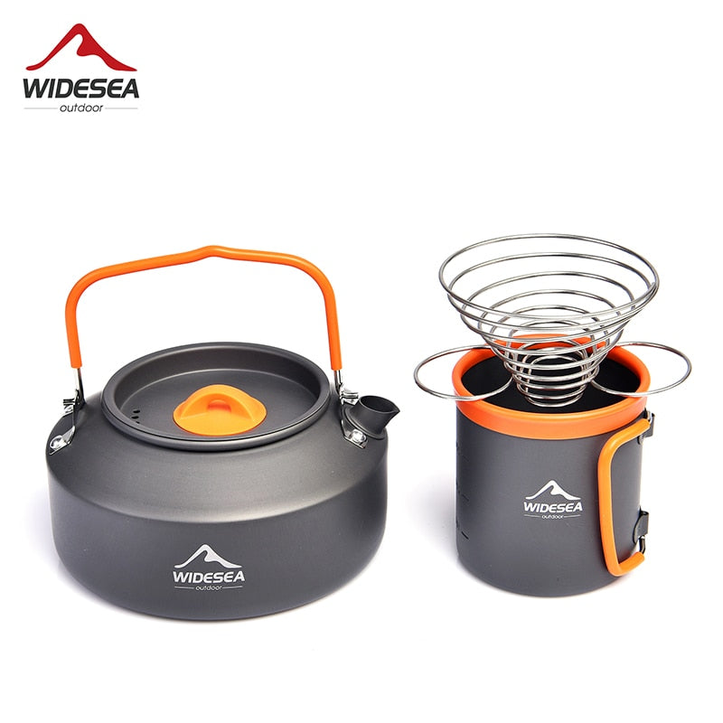 Widesea Camping Coffee Cookware Set Outdoor Tableware Equipment Mug  Kettle Pot