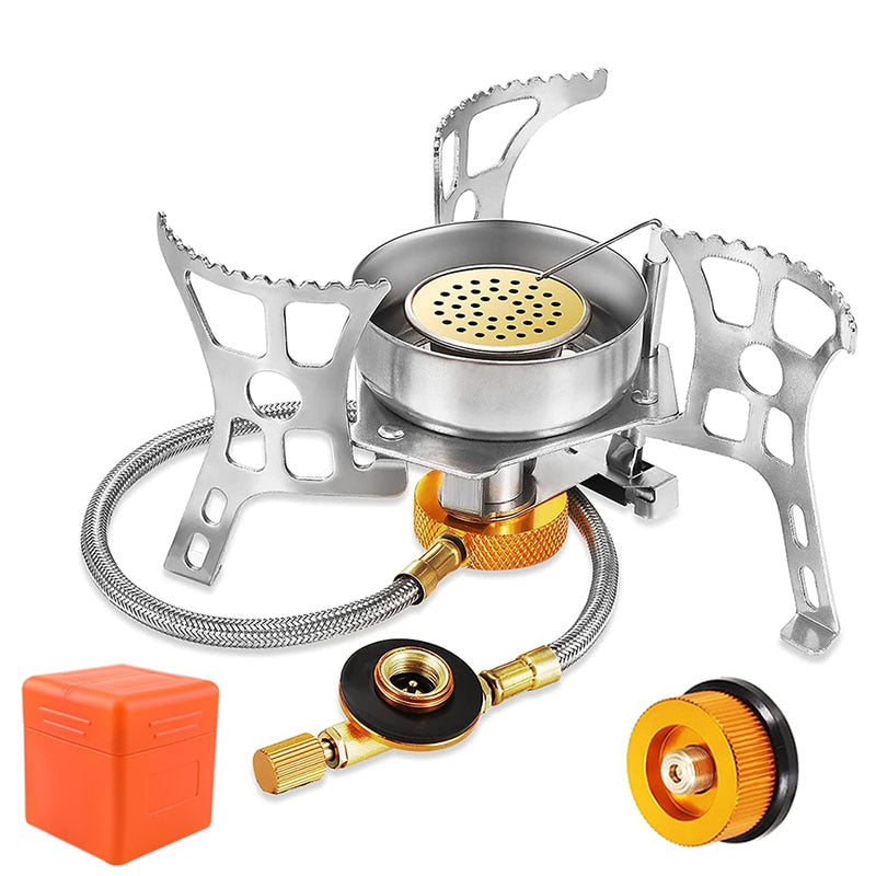 ONLIVING Outdoor Windproof Gas Stove Camping Gas Burner Folding Split Electronic