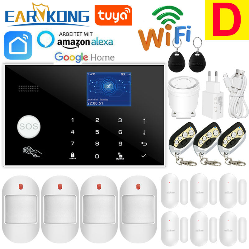 Wifi GSM Alarm System 433MHz Home Burglar Security Alarm Wireless Wired