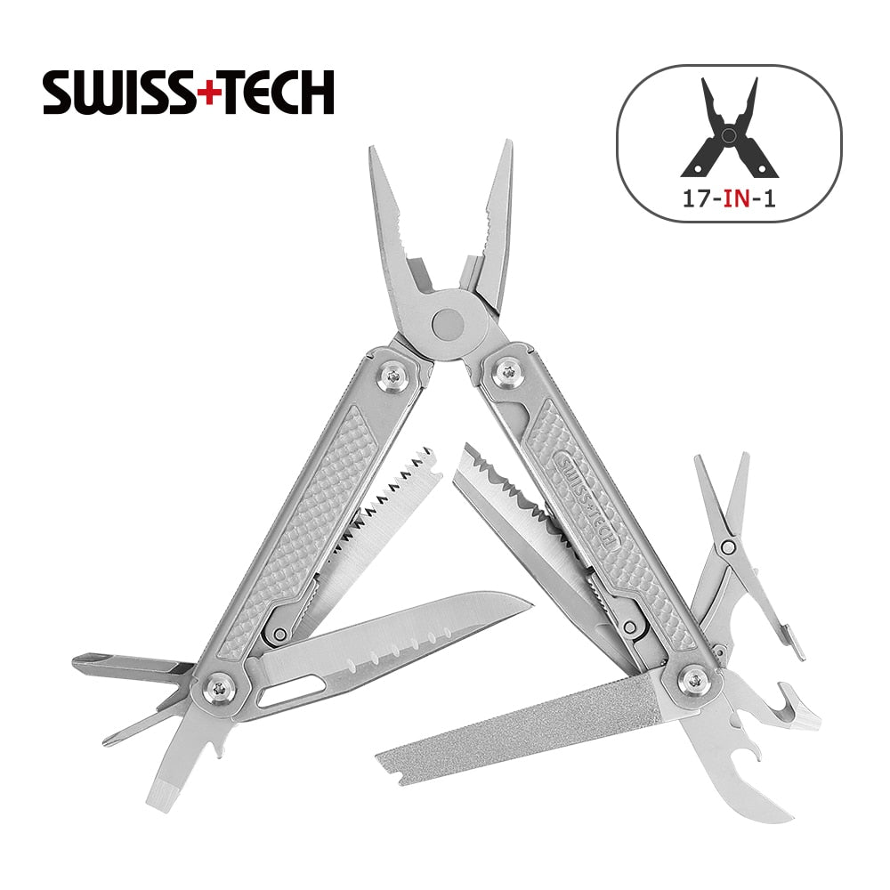 SWISS TECH 17 in 1 Multi Plier Folding Plier Wire Stripper Outdoor Camping Multitool