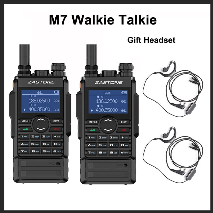 2PCS M7 Zastone Walkie Talkie uhf vhf Two Way Radio 5W Dual band walkie