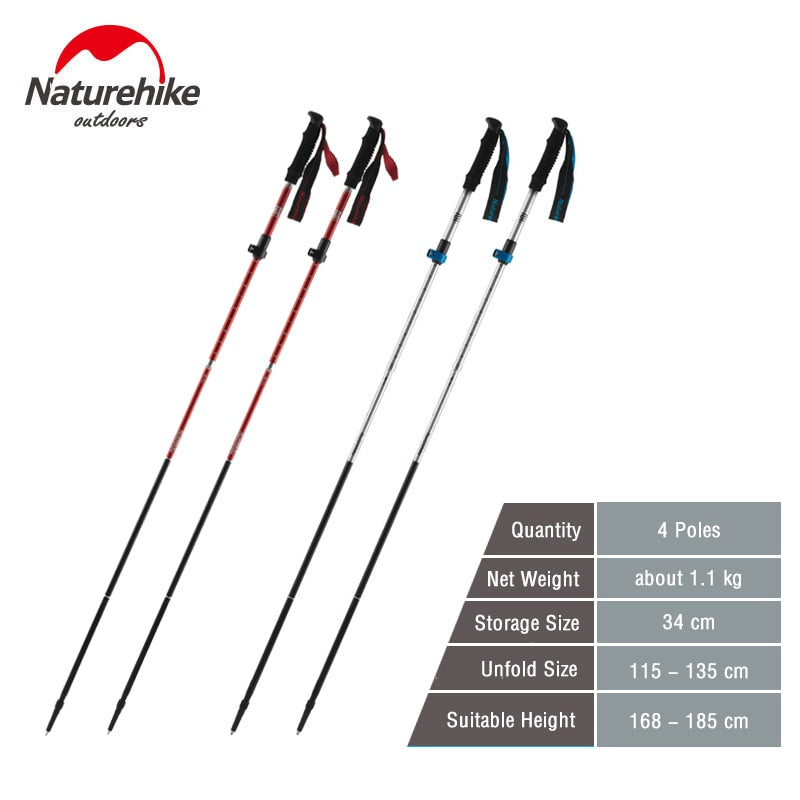 Naturehike Trekking Poles Folding Hiking Stick Collapsible Hiking Poles Trekking Stick Walking