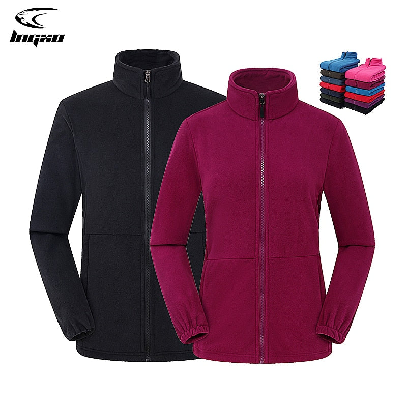 LNGXO Fleece Fabric Sweatshirts Softshell Hunting Hiking Polartec Jacket Men Women