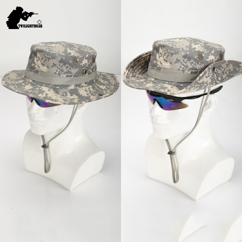 US Army Camouflage BOONIE HAT Thicken Military Tactical Cap Hunting Hiking Climbing