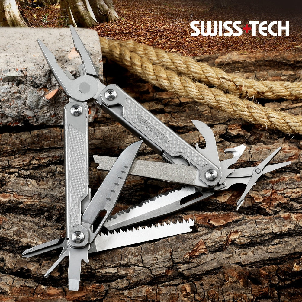 SWISS TECH 17 in 1 Multi Plier Folding Plier Wire Stripper Outdoor Camping Multitool