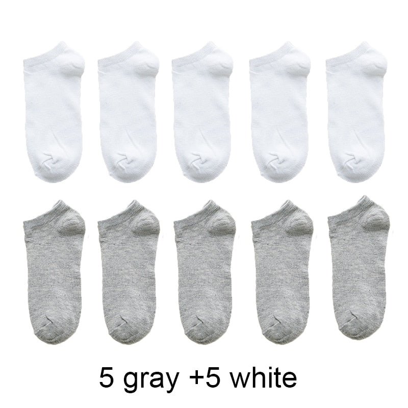 Wholesale prices 10 Pairs=20pcs Women Socks Breathable Sports socks Solid Color Boat