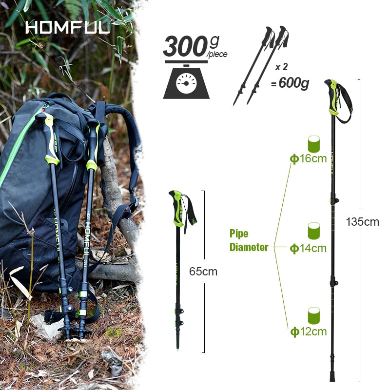 Homful/Hitorhike for Nordic walking sticks camping hiking Ultralight Adjustable