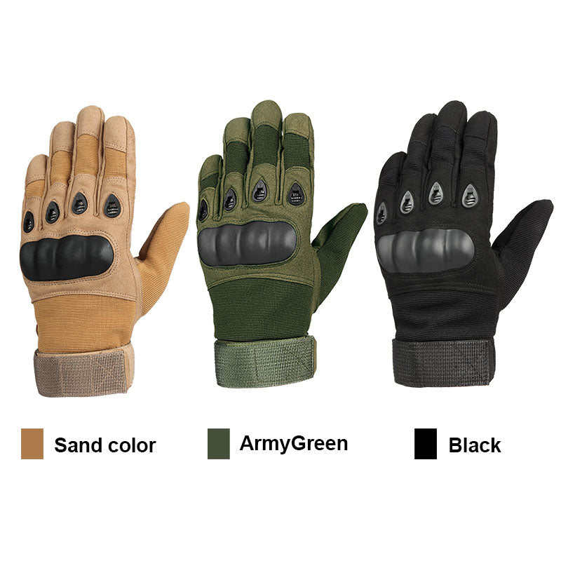 OZERO Motorcycle Breathable Full Finger Military Glove Non-slip Outdoor Racing Sport