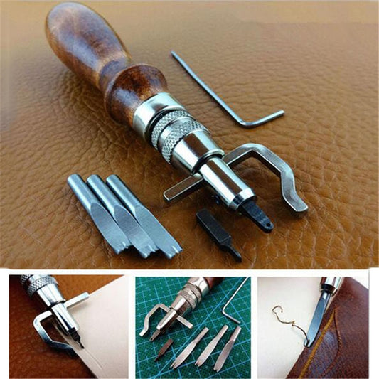 7 in 1 Set Pro Leathercraft Adjustable Stitching and Groover Crease Leather