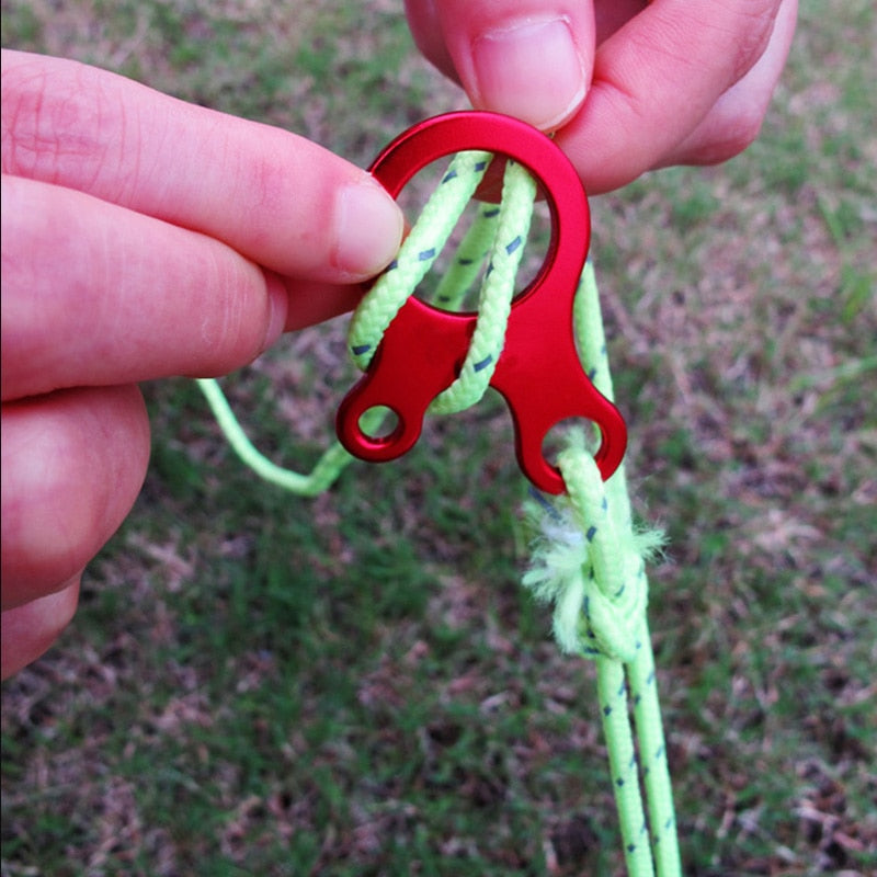 10pcs Quick Knot Tent Wind Rope Buckle 3 Hole Antislip Camping Hiking