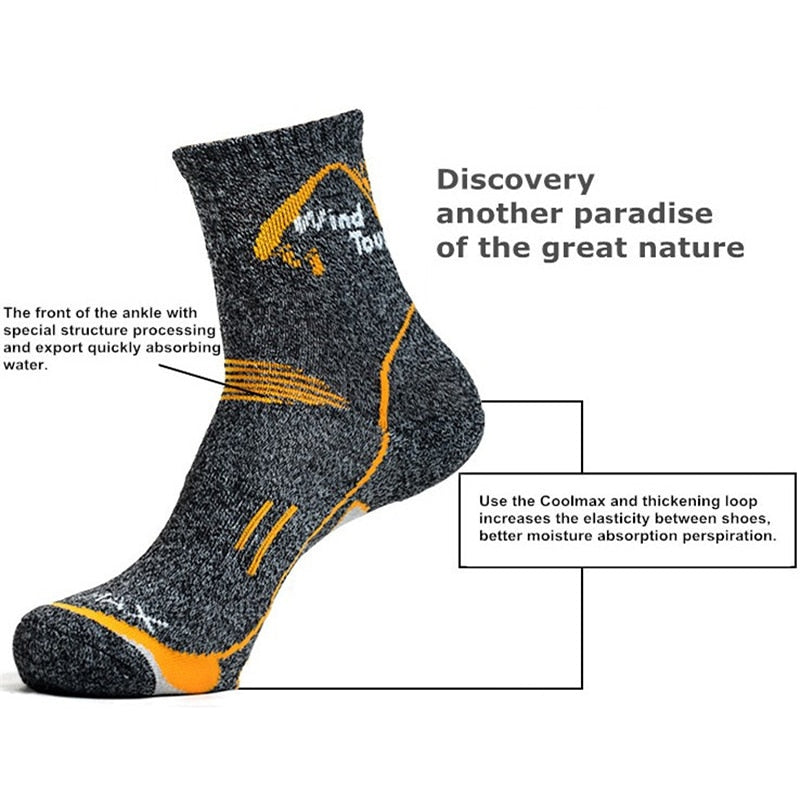 3Pairs Men's Coolmax Socks Men Outdoor Sock Hiking Quick-Drying sport socks Winter