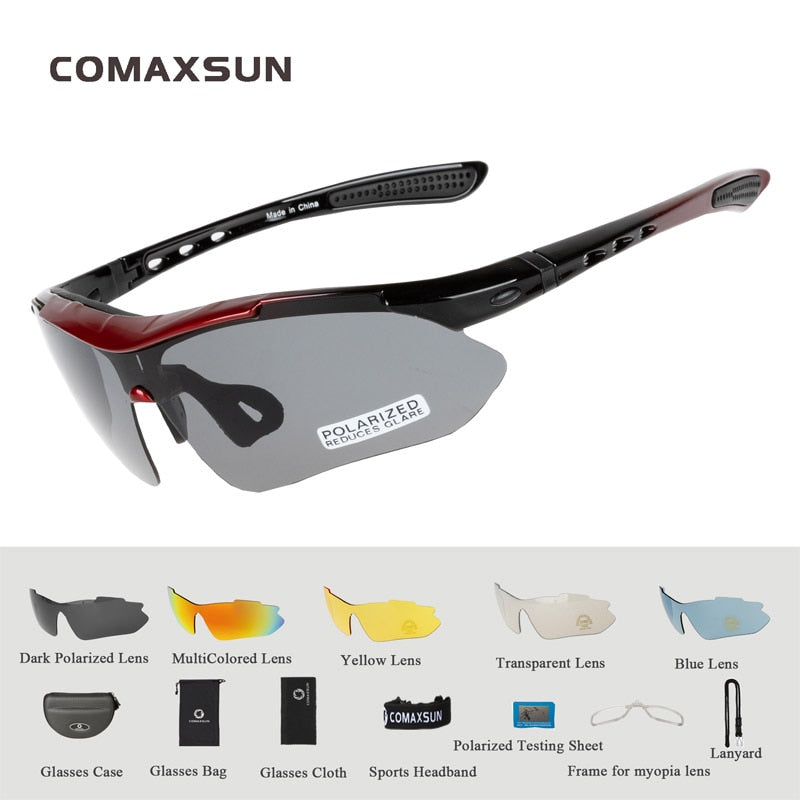 COMAXSUN Professional Polarized Cycling Glasses Bike  Sports Bicycle Sunglasses