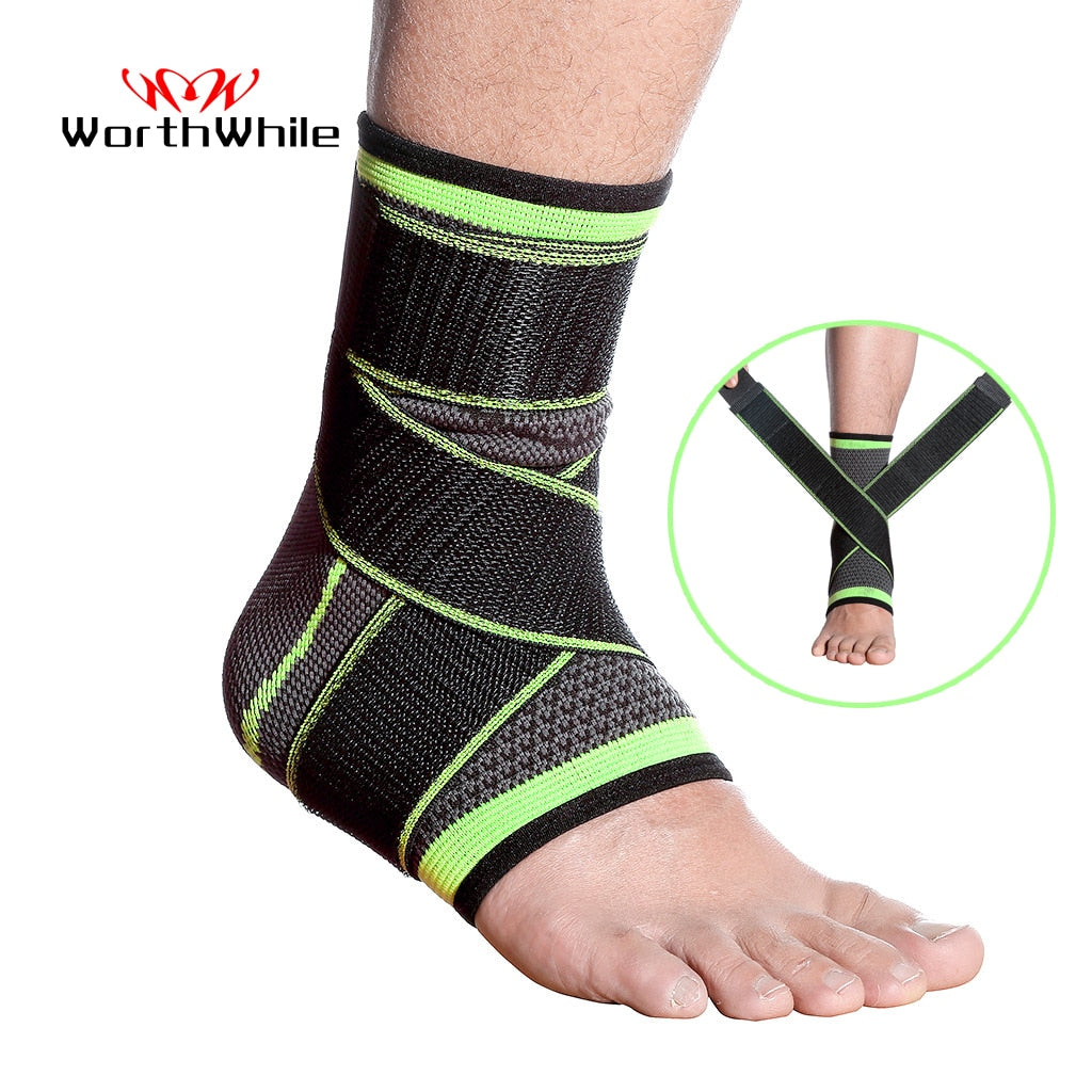 WorthWhile 1 PC Sports Ankle Brace Compression Strap Sleeves Support 3D Weave