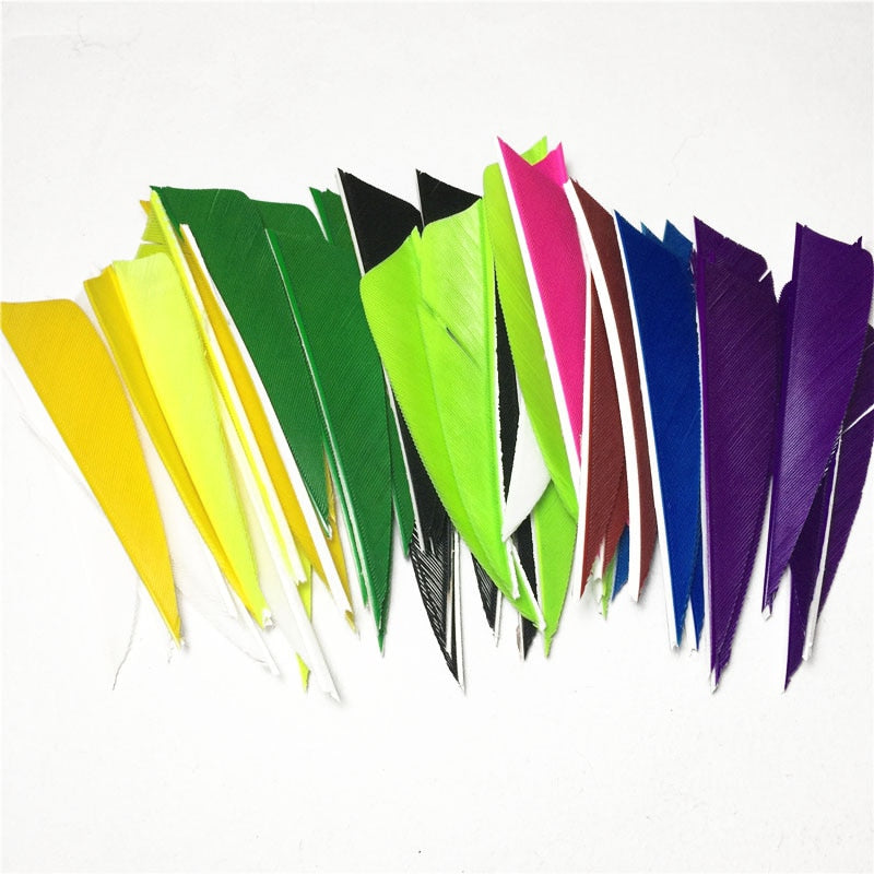 50Pcs 3 Inch Shield Turkey Feather 12 Colour High Quality Real Feather Arrow Feathers