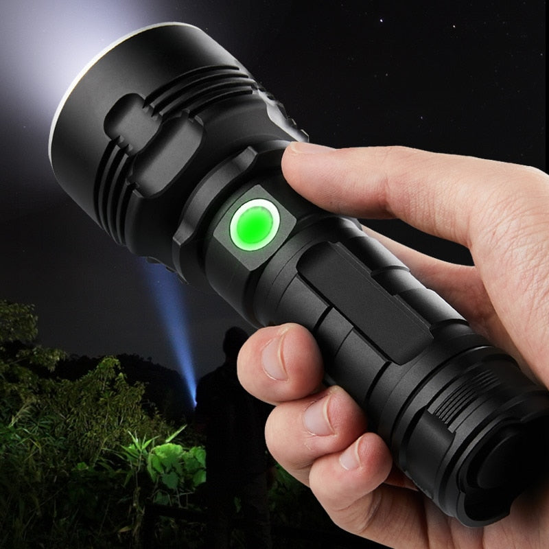 Super Powerful LED Flashlight L2 XHP50 Tactical Torch USB Rechargeable Linterna Waterproof