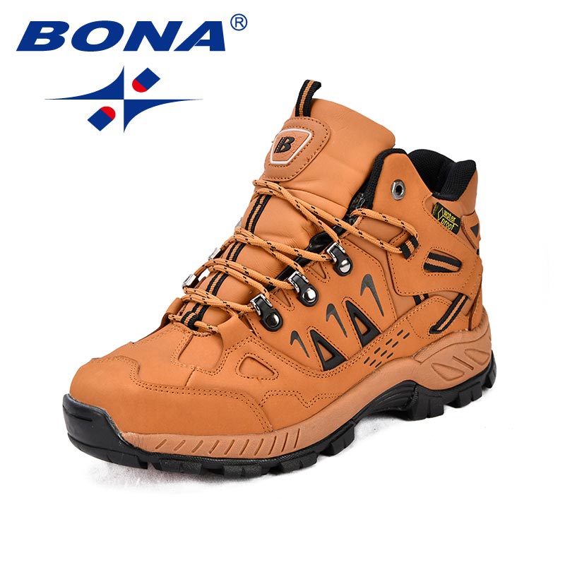 BONA New Classics Style Men Hiking Shoes Action Leather Men Athletic Shoes Lace Up