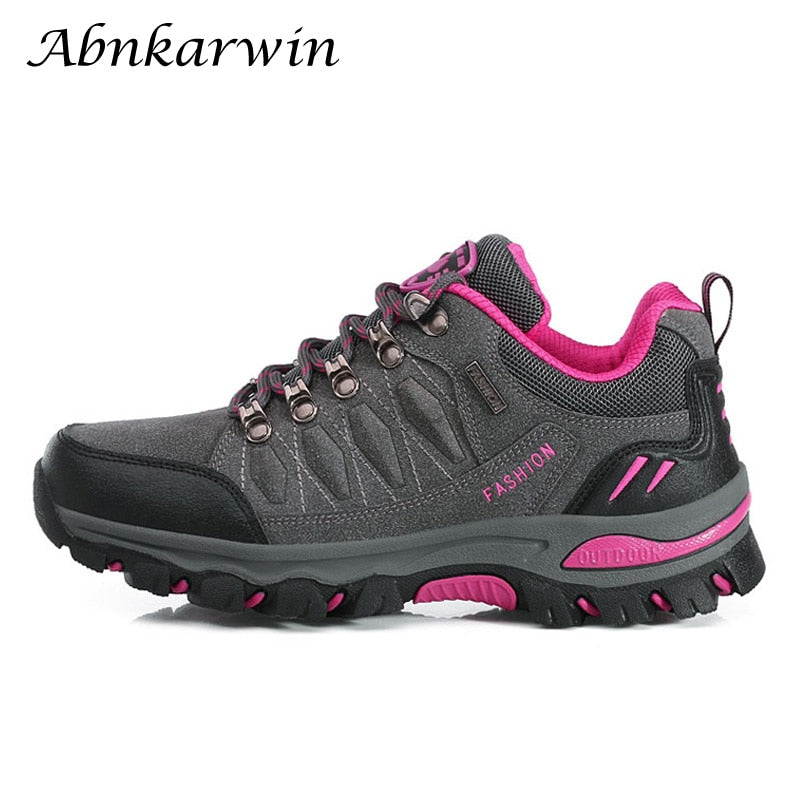 Autumn Spring Women Outdoor Leather Trekking Hiking Shoes Woman Mountain Sneake