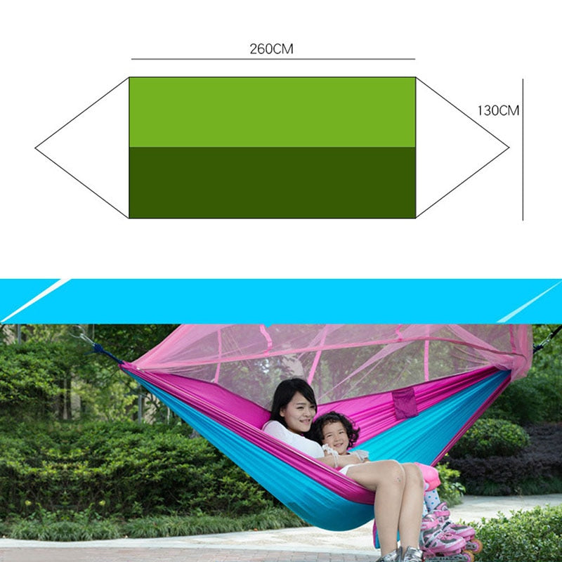 1-2 Person Portable Outdoor Camping Hammock with Mosquito Net High Strength