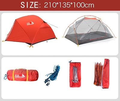 BSWolf 2 Persons Camping Tent Ultralight 20D 380T Nylon Double Layer Waterproof