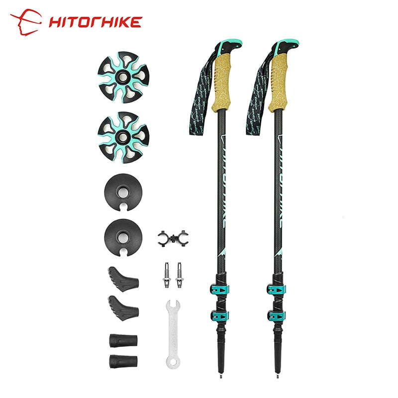 Hitorhike/Homful 195g/pc carbon fiber external quick lock Trekking poles