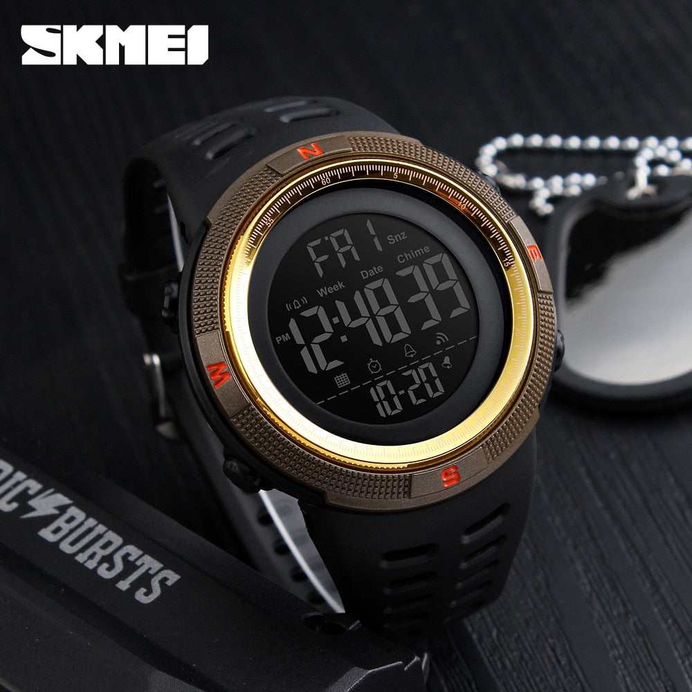 SKMEI Brand Men Sports Watches Fashion Chronos Countdown Waterproof LED Digital