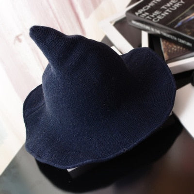 Halloween witch hat Men&#39;s and Women&#39;s wool Knit Hat Fashion Solid Hat