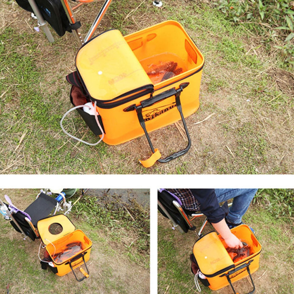 WALK FISH Portable EVA Fishing Bag Collapsible Fishing Bucket Live Fish Box