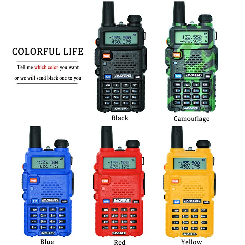 2Pcs Baofeng UV-5R Walkie Talkie CB Ham Radio Station 5W 128CH VHF UHF Dual Band