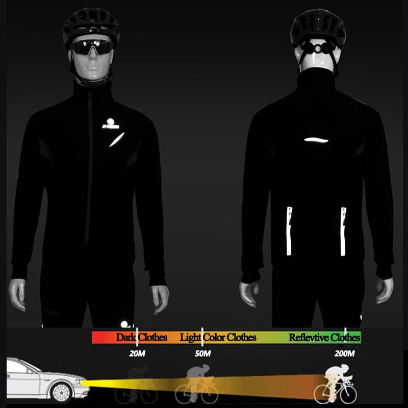 X-TIGER Winter Fleece Thermal Cycling Jacket Coat Windproof Bicycle Clothing