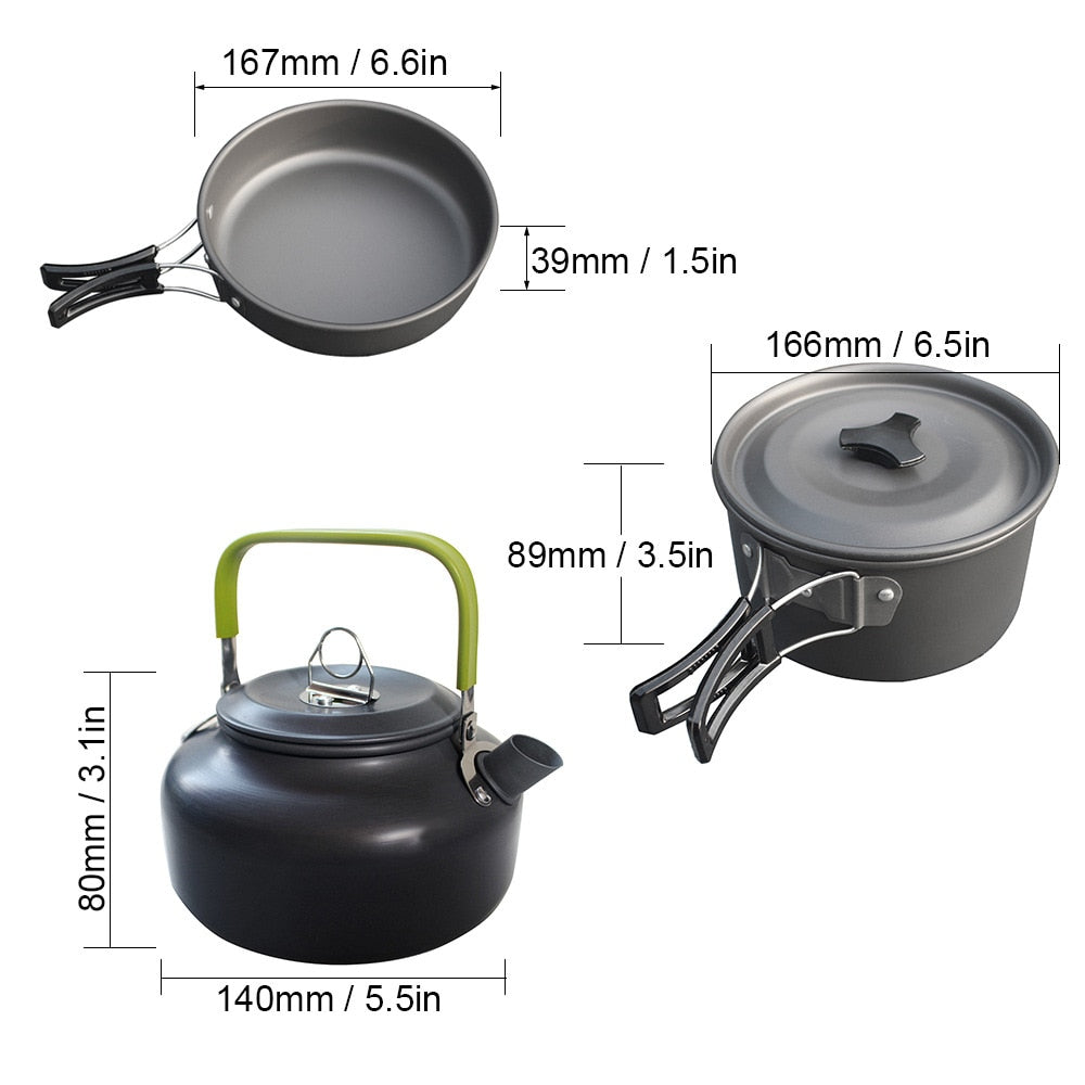 Ultra-light Aluminum Alloy Camping Cookware Utensils Outdoor Cooking Teapot