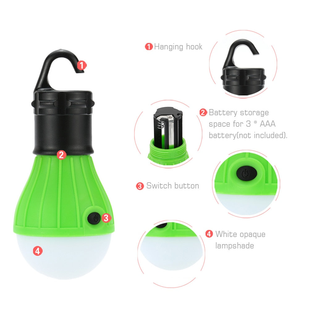 Mini Portable Lantern Emergency light Bulb battery powered camping outdoor Camping