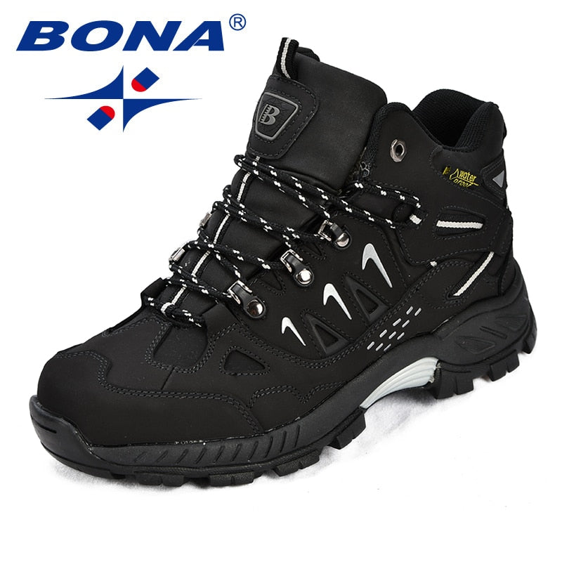 BONA New Classics Style Men Hiking Shoes Action Leather Men Athletic Shoes Lace Up