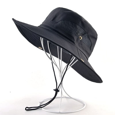 Solid color sun hats for men Outdoor Fishing cap Wide Brim Anti-UV beach caps women