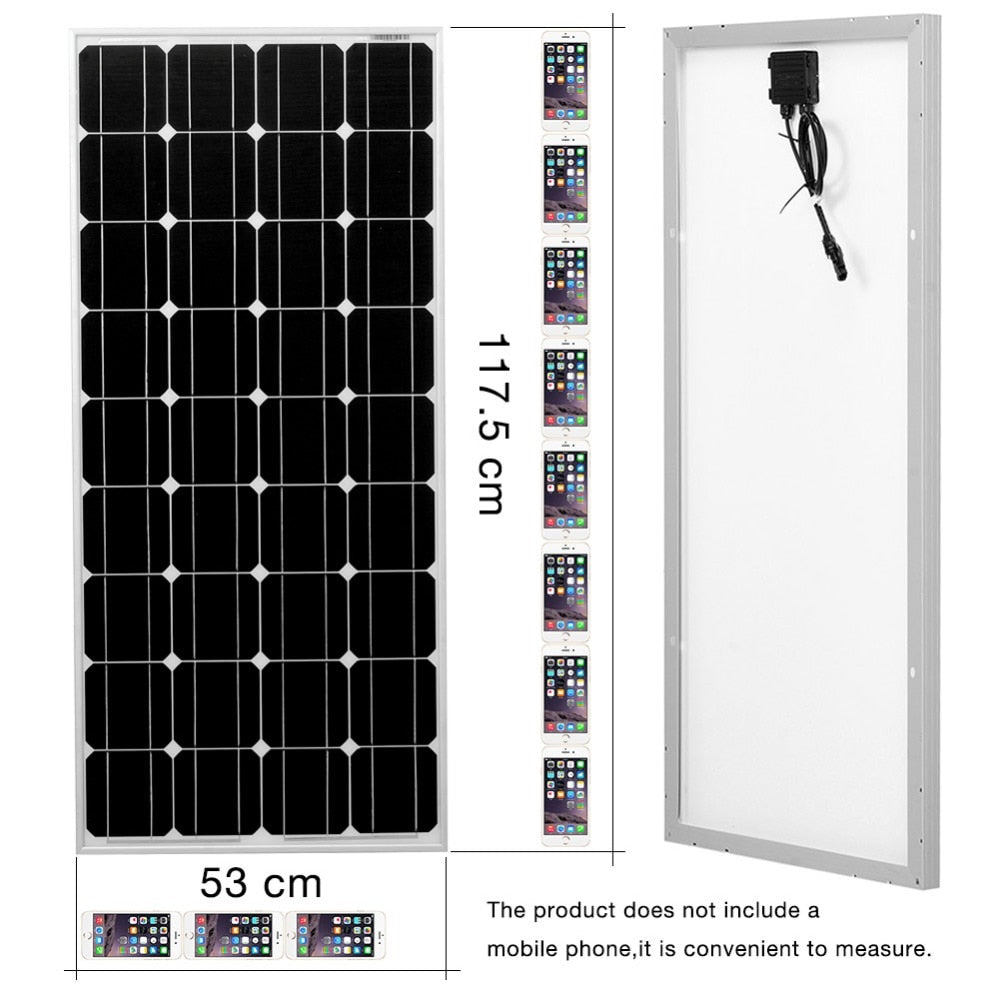 DOKIO 100W 18V Solar panel Waterproof Glass solar Panels 200W 300W 400W