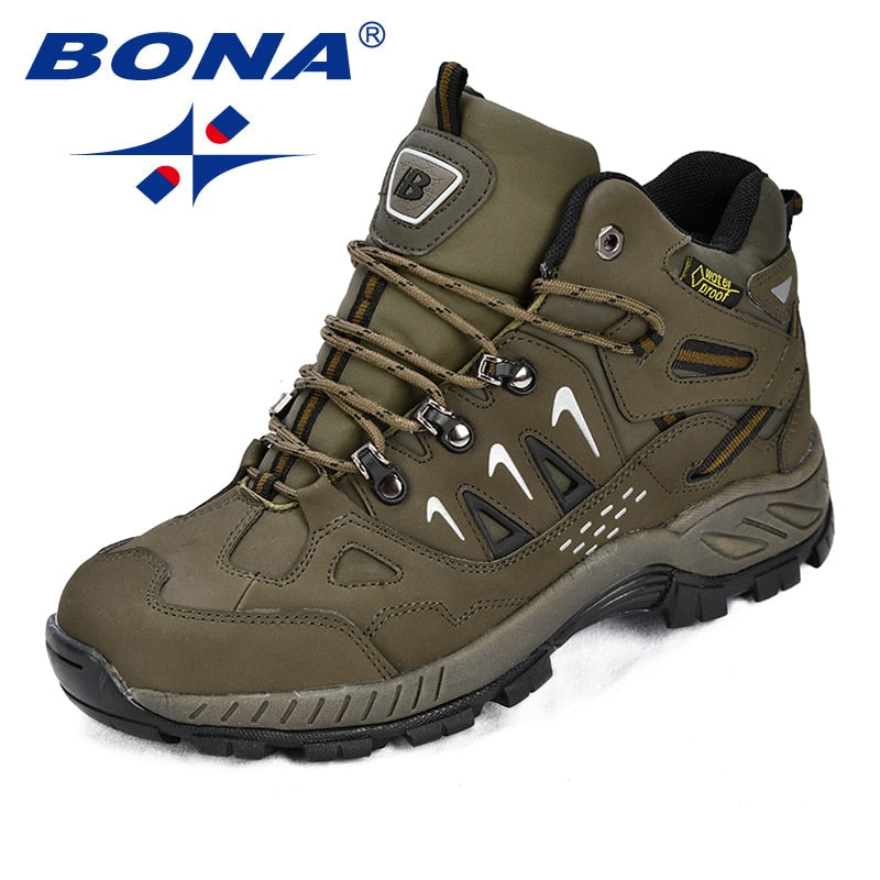 BONA New Classics Style Men Hiking Shoes Action Leather Men Athletic Shoes Lace Up