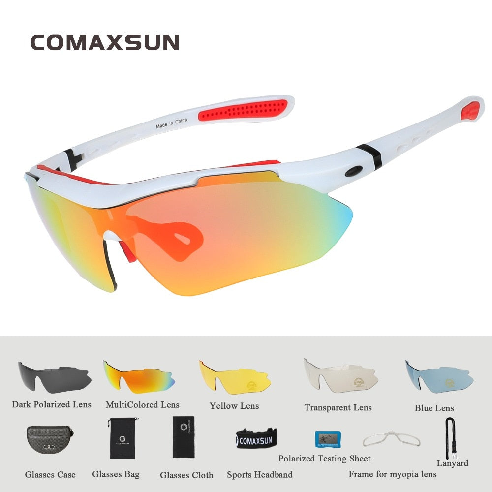 COMAXSUN Professional Polarized Cycling Glasses Bike  Sports Bicycle Sunglasses