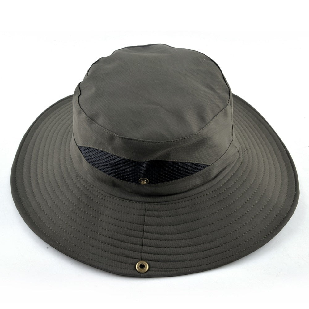 Solid color sun hats for men Outdoor Fishing cap Wide Brim Anti-UV beach caps women