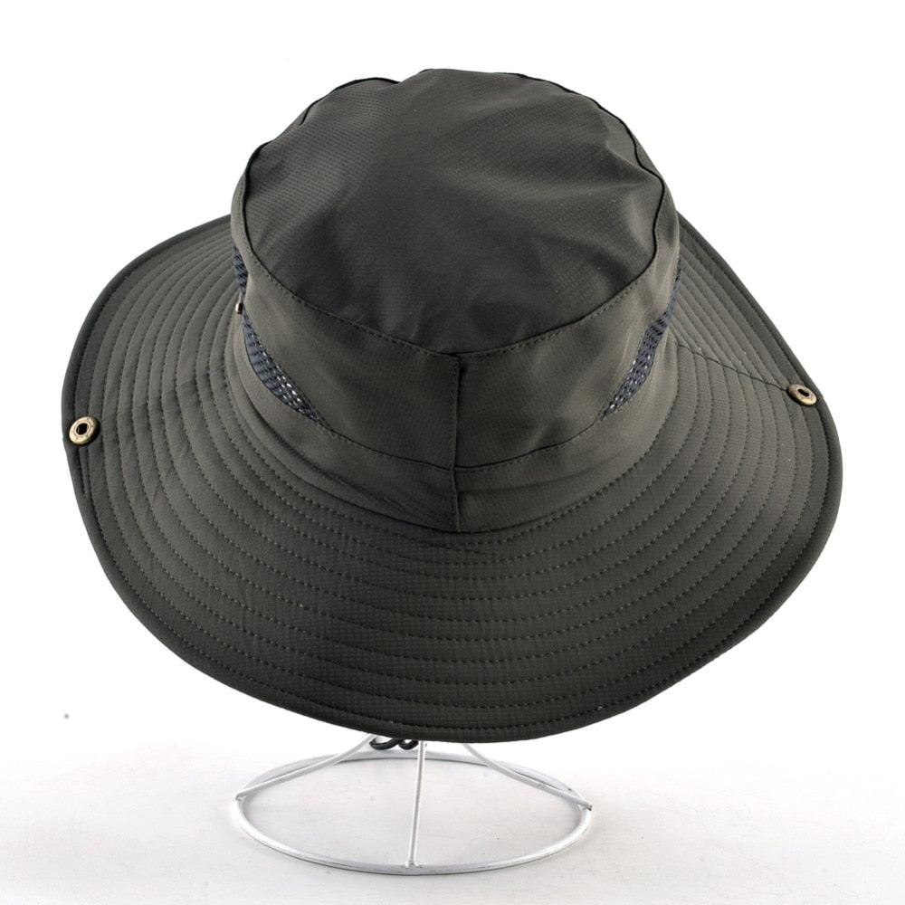 Solid color sun hats for men Outdoor Fishing cap Wide Brim Anti-UV beach caps women