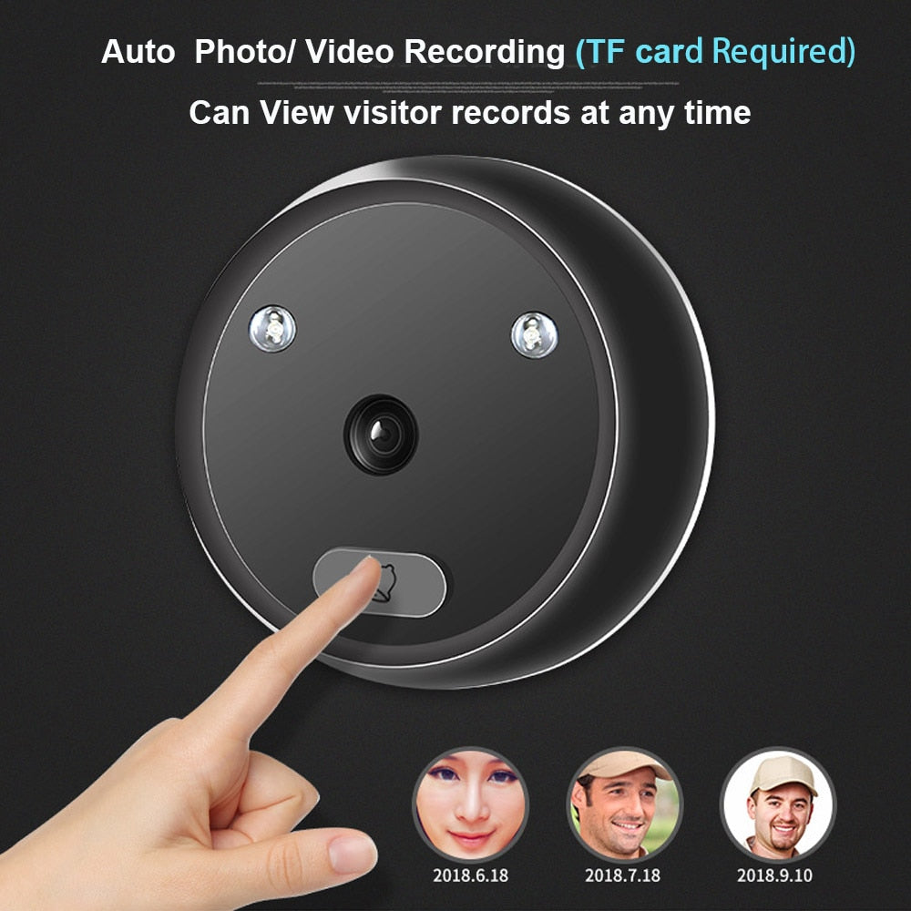 Topvico Video Peephole Doorbell Camera Video-eye Auto Record Electronic Ring Night