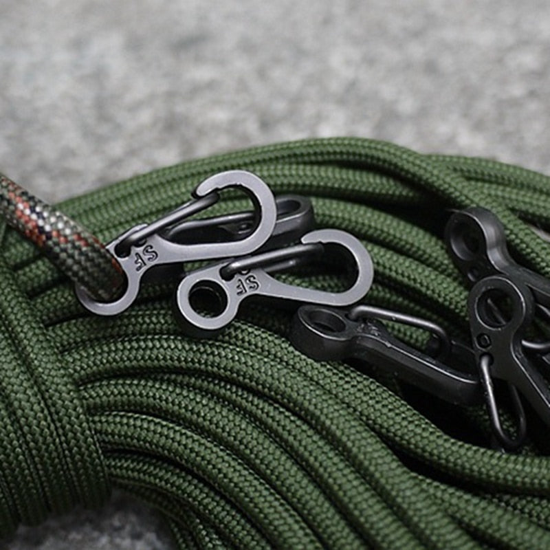 10 Pcs Equipment Survival EDC Paracord Carabiner Snap Mini SF Spring Clip Camping