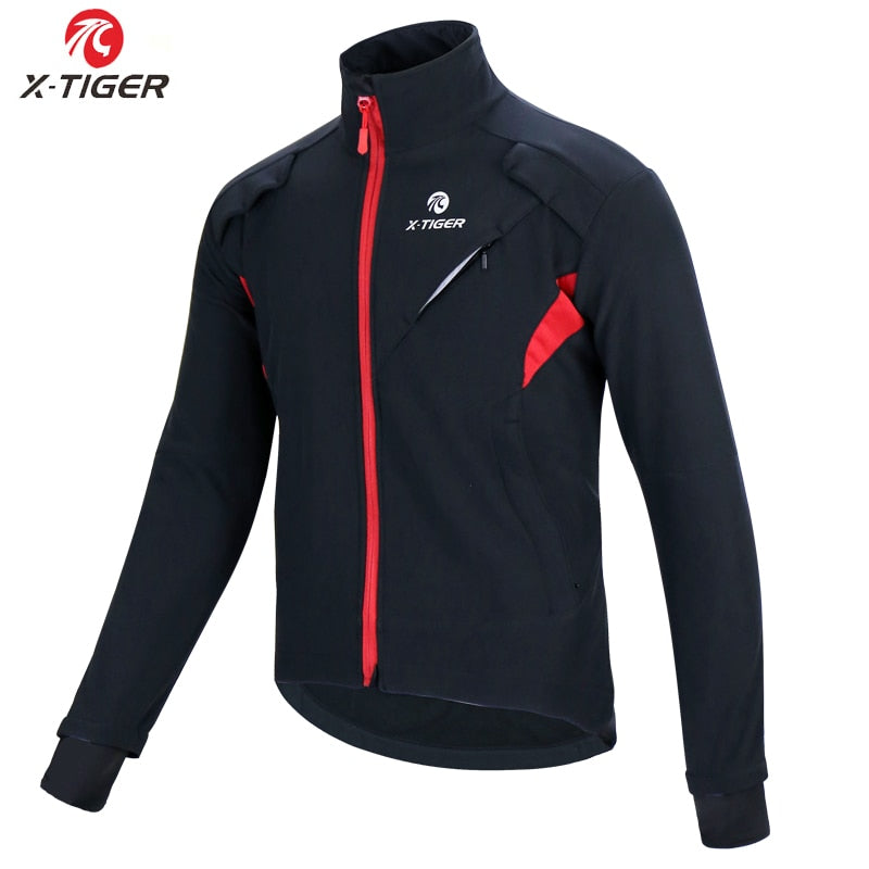 X-TIGER Winter Fleece Thermal Cycling Jacket Coat Windproof Bicycle Clothing