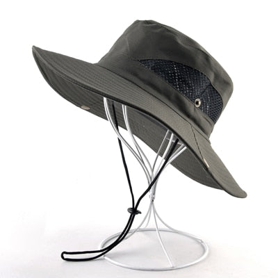 Solid color sun hats for men Outdoor Fishing cap Wide Brim Anti-UV beach caps women