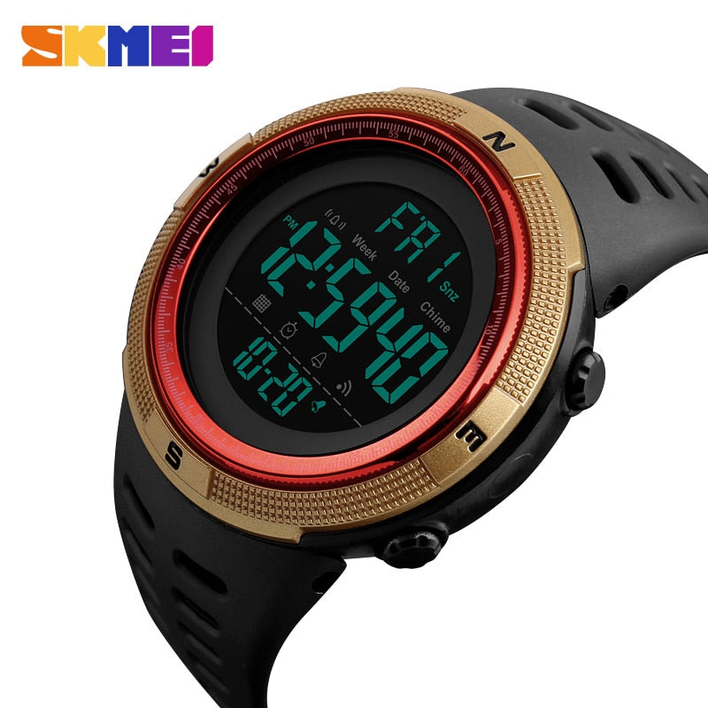 SKMEI Brand Men Sports Watches Fashion Chronos Countdown Waterproof LED Digital