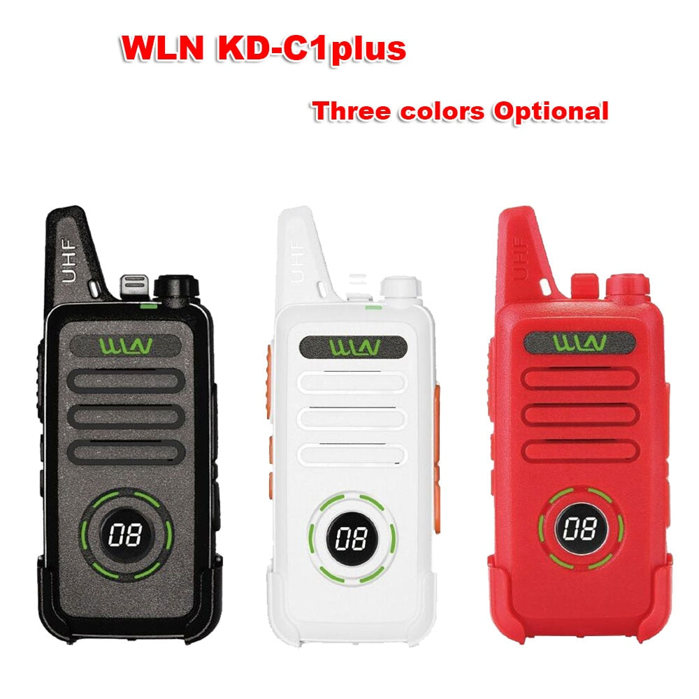 2PCS New WLN KD-C1plus Mini Walkie Talkie KD-C1 plus UHF 400-470MHz Slim