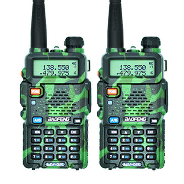 2Pcs Baofeng UV-5R Walkie Talkie CB Ham Radio Station 5W 128CH VHF UHF Dual Band