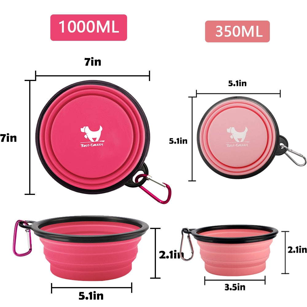 Furrybaby 350ML/1000ML 1PC Collapsible Dog Bowls for Travel Dog Portable Water