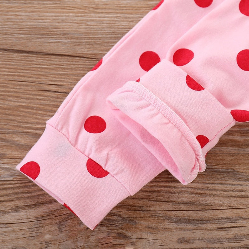 Spring Fall Cotton Newborn Baby Girl Clothes 0-3 Months Polka Dot Unisex Infant Clothes